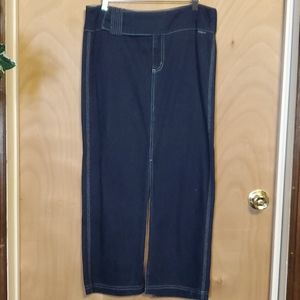 Guess dark blue denim maxi skirt waist size 30.  Excellent used condition.